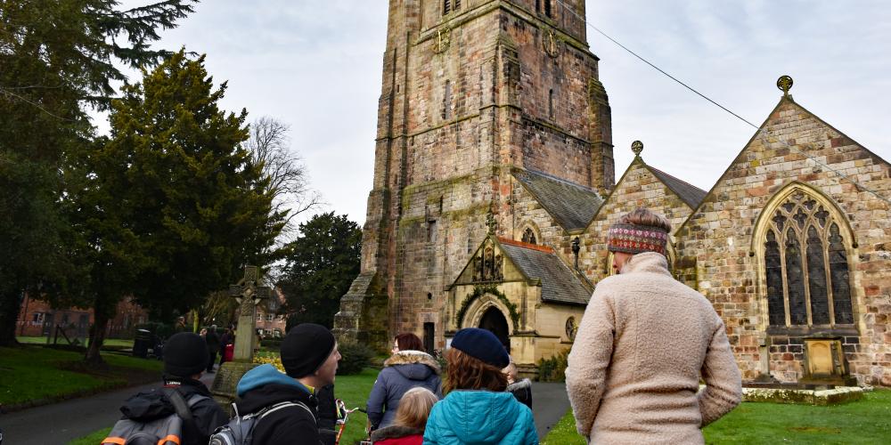 Visitors at St Oswalds Church, Oswestry