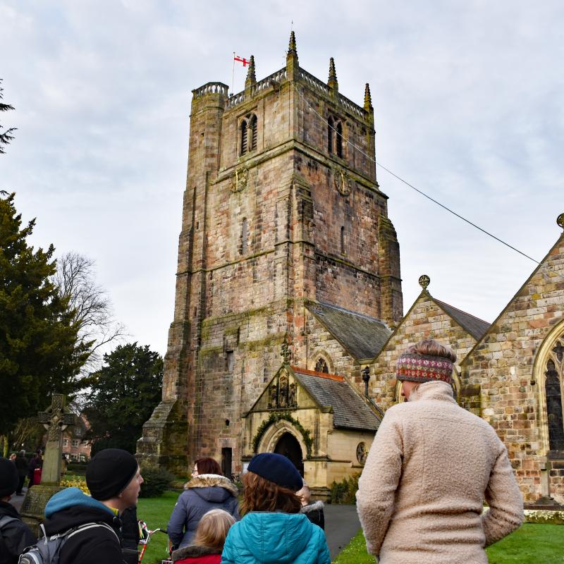 Visitors at St Oswalds Church, Oswestry